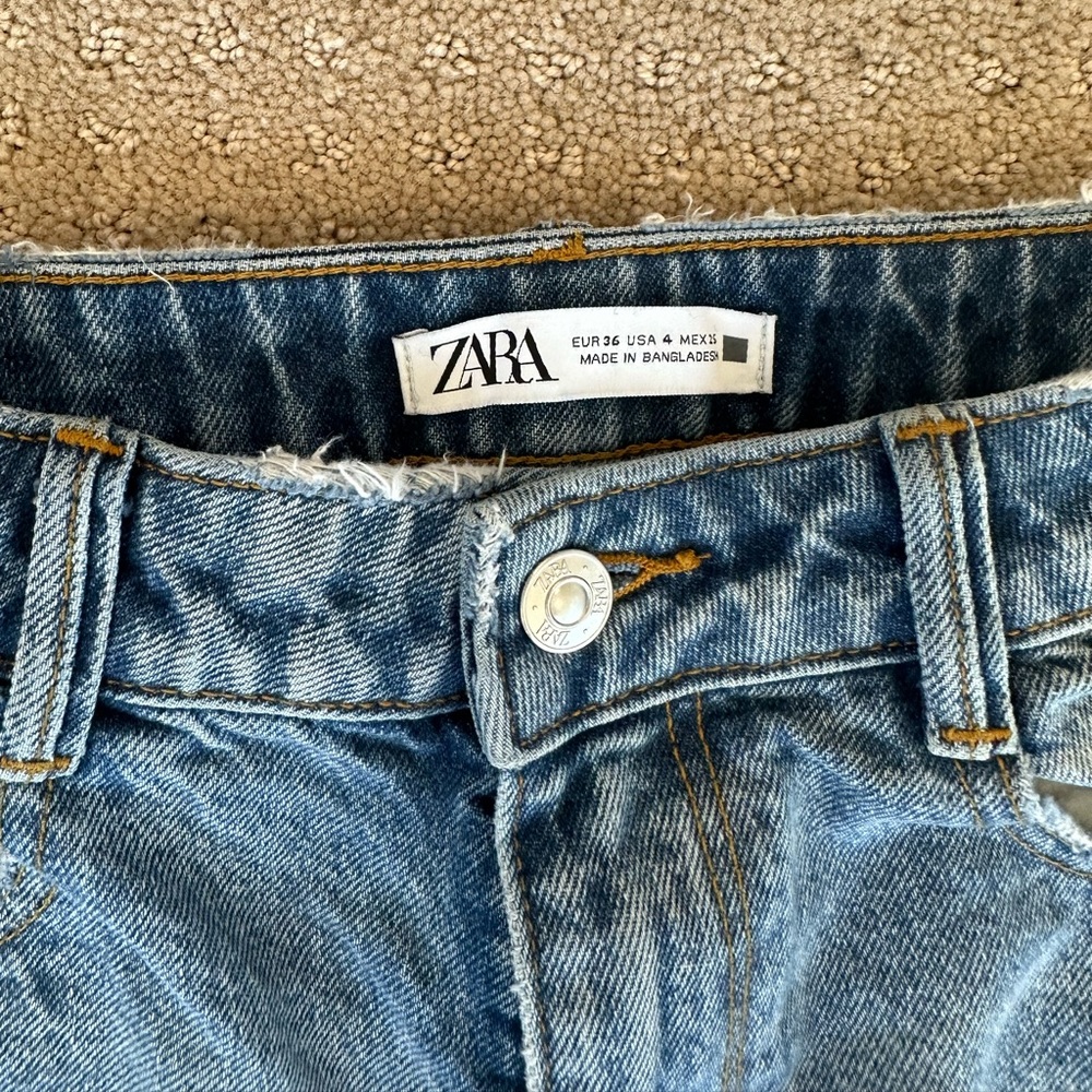 Zara High Rise Straight Leg Jeans